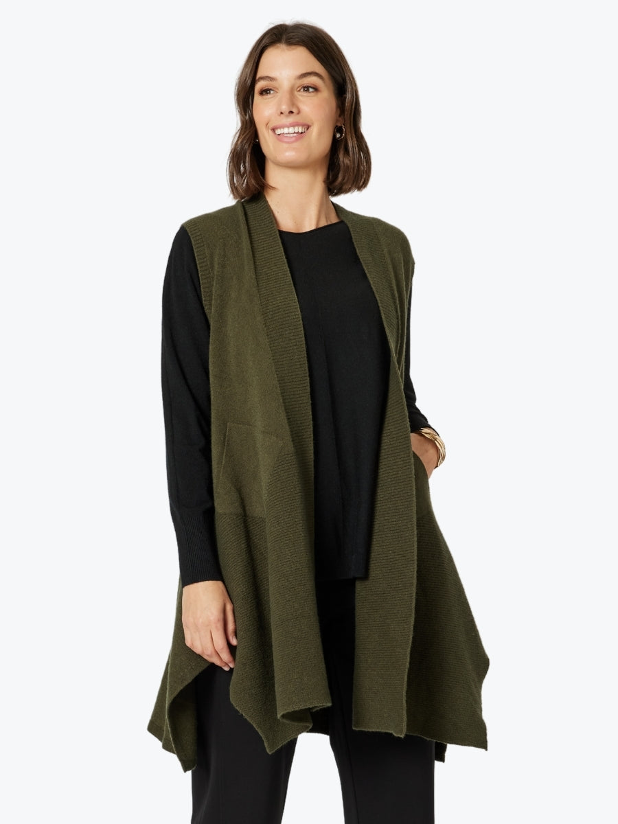 Clarity Casa Knit Vest in Khaki