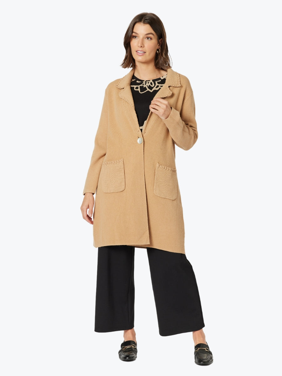 Clarity Cosy Coatigan in Caramel