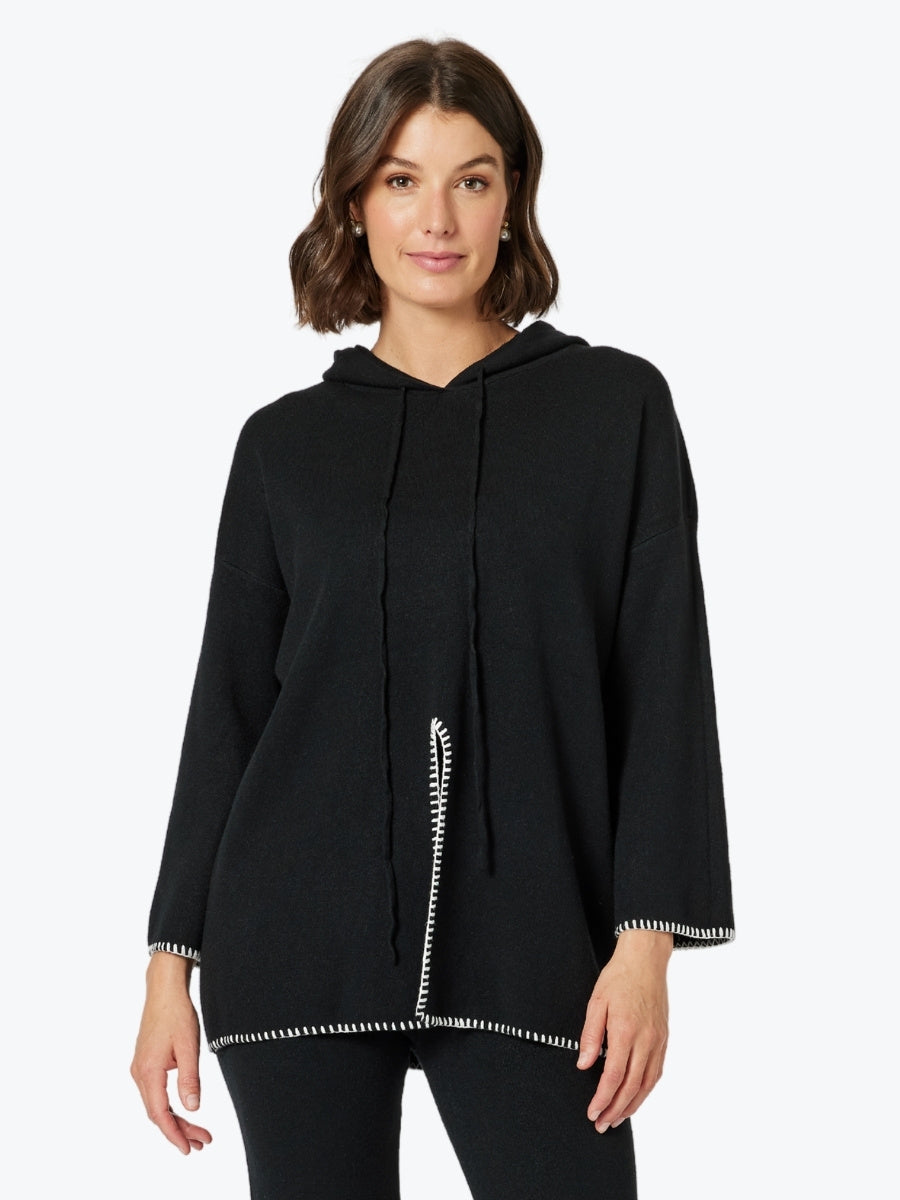 Clarity Cosy Hooded Knit in Black