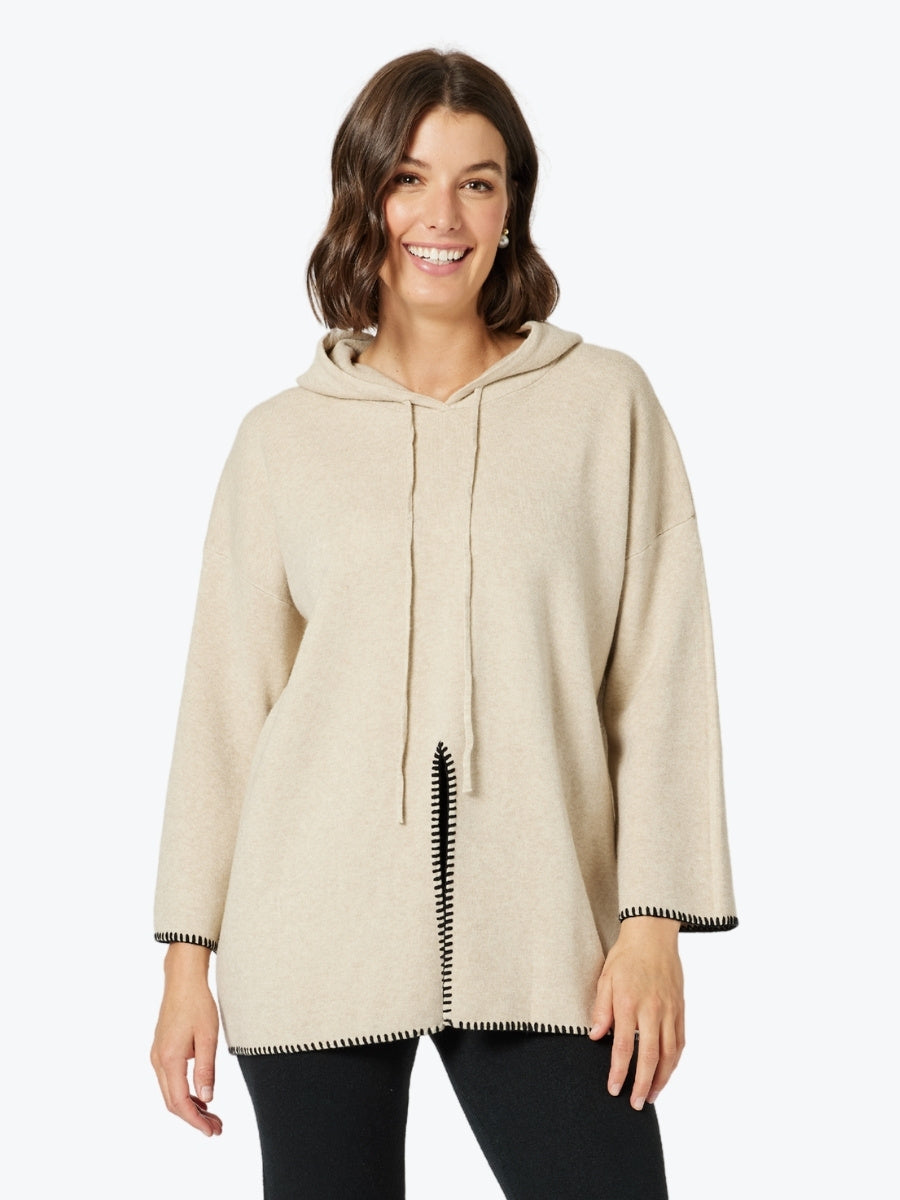 Clarity Cosy Hooded Knit in Natural