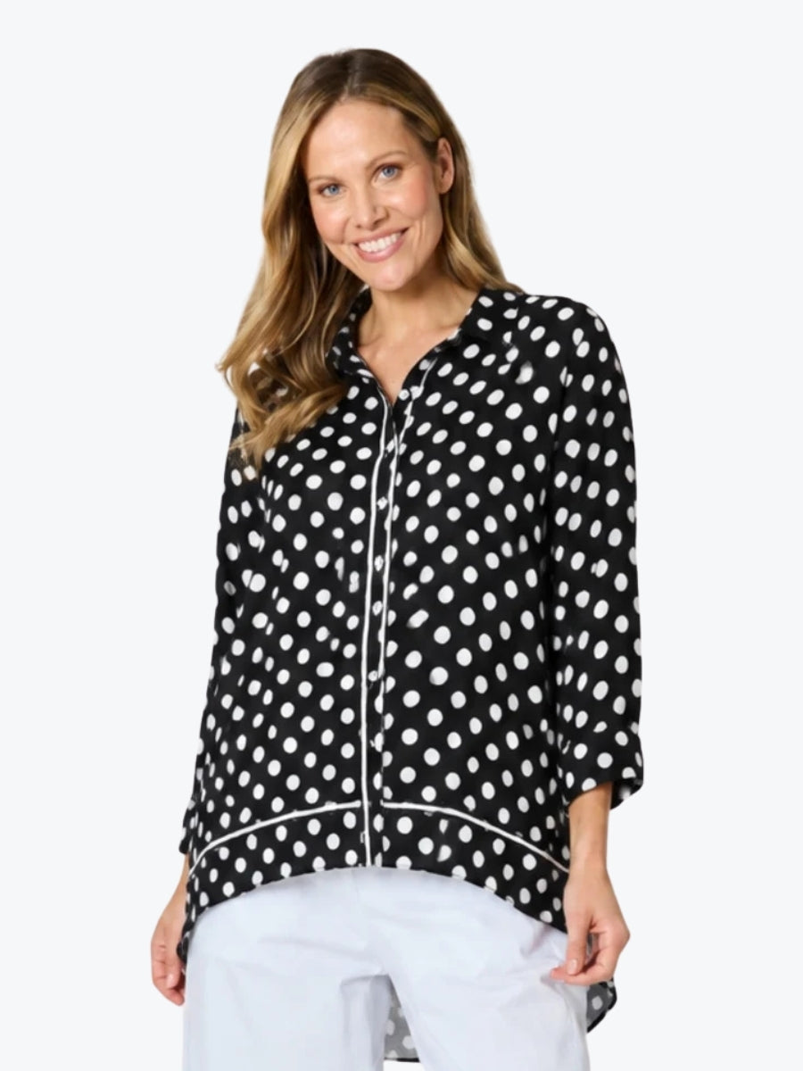 Clarity Del Mar Spot Print Shirt | Black/White