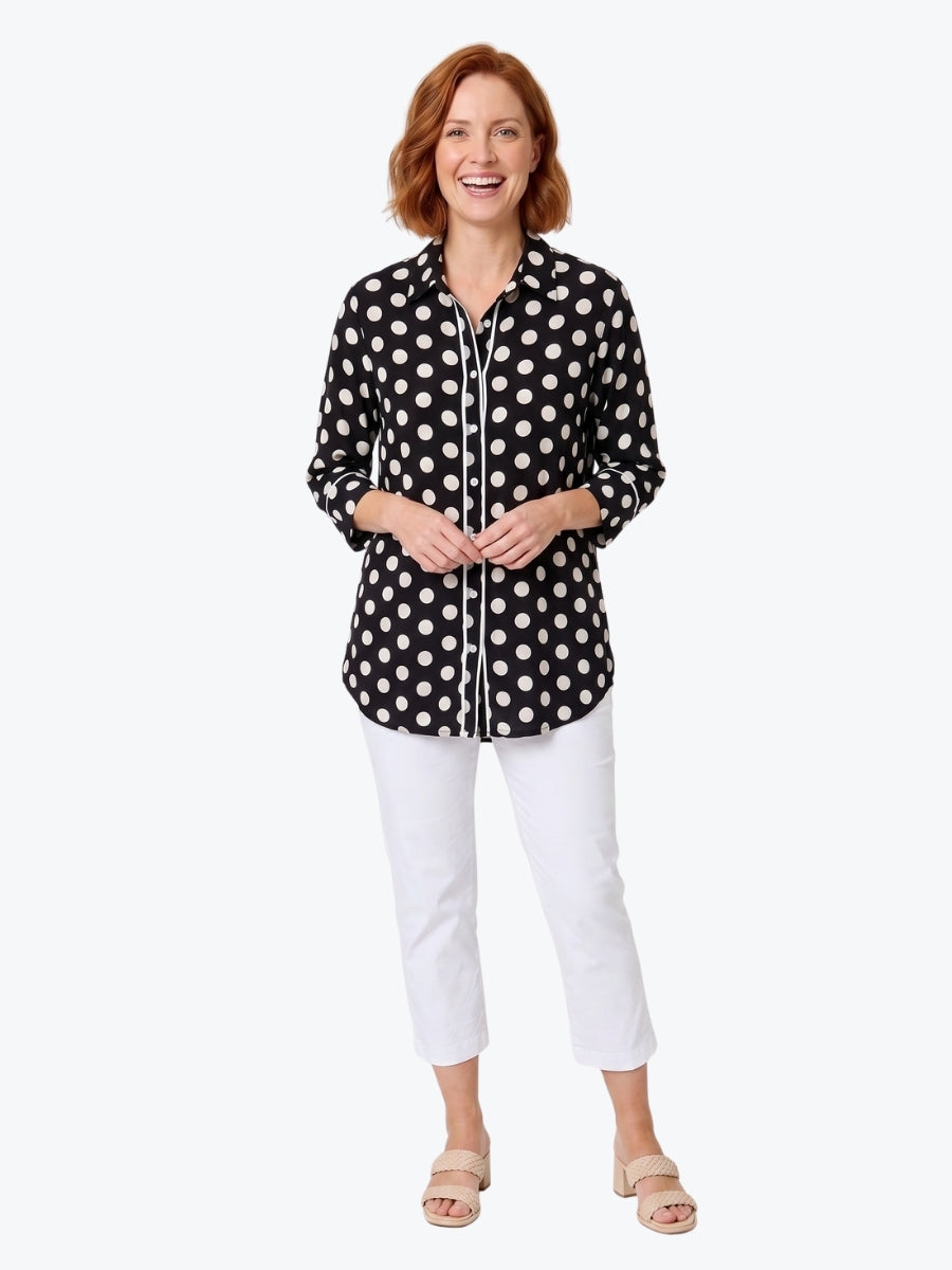 Clarity Del Mar Spot Print Shirt | Black/White
