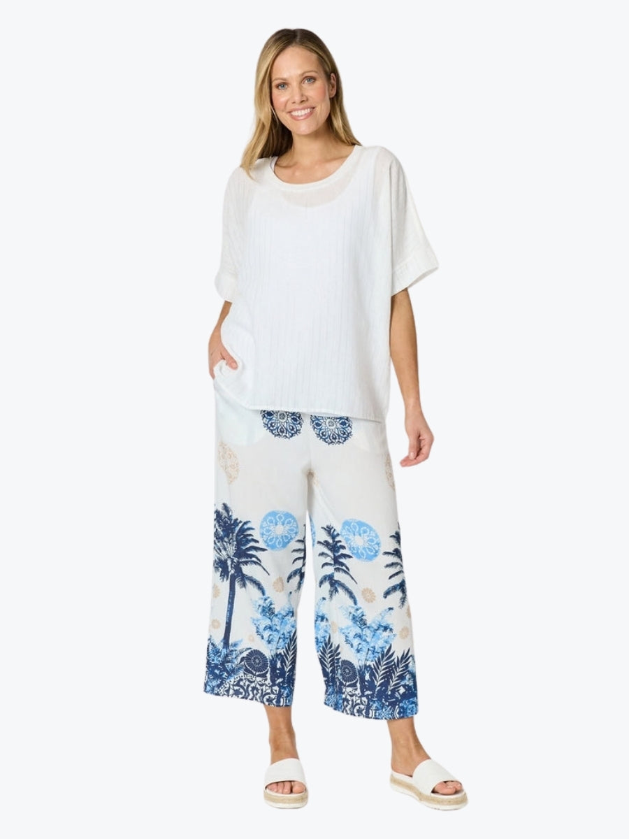 Clarity Escape Print Wide Leg Pant | Azure Multi