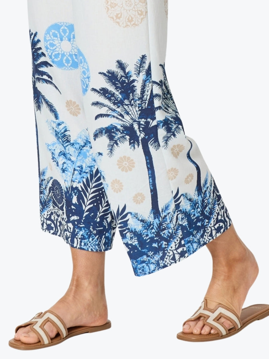 Clarity Escape Print Wide Leg Pant | Azure Multi