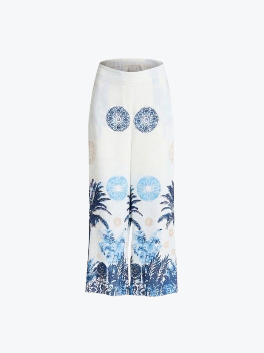 Clarity Escape Print Wide Leg Pant | Azure Multi