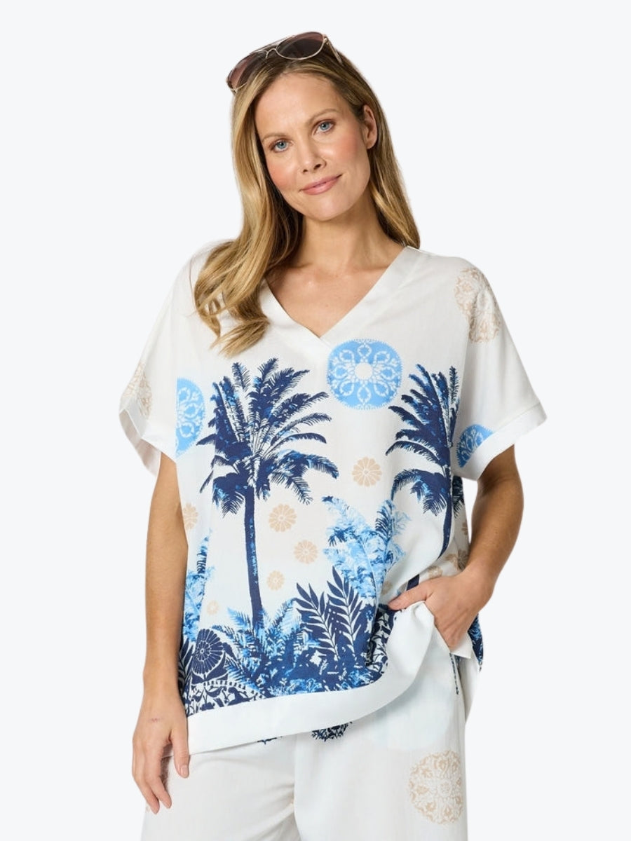 Clarity Escape Print Top | Azure Multi