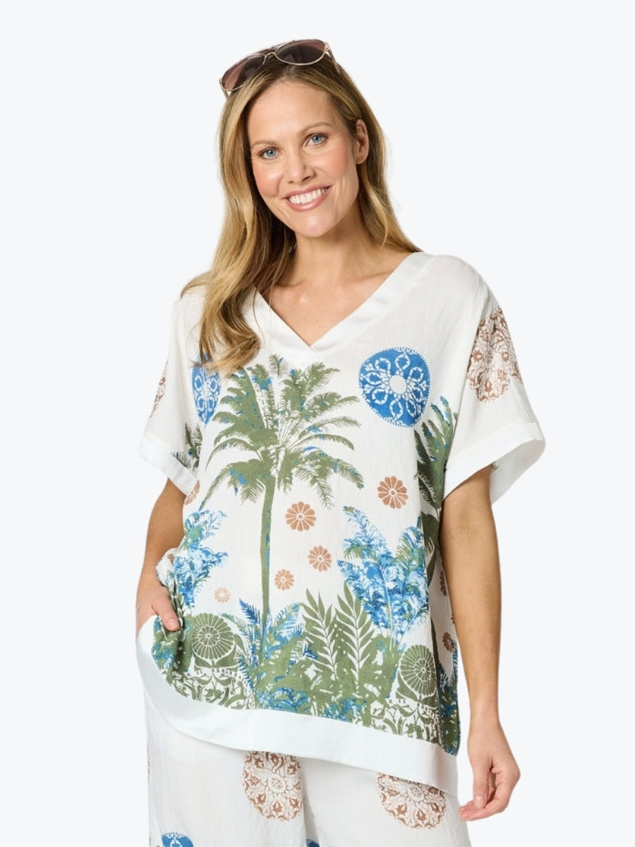 Clarity Escape Print Top | Fern Multi