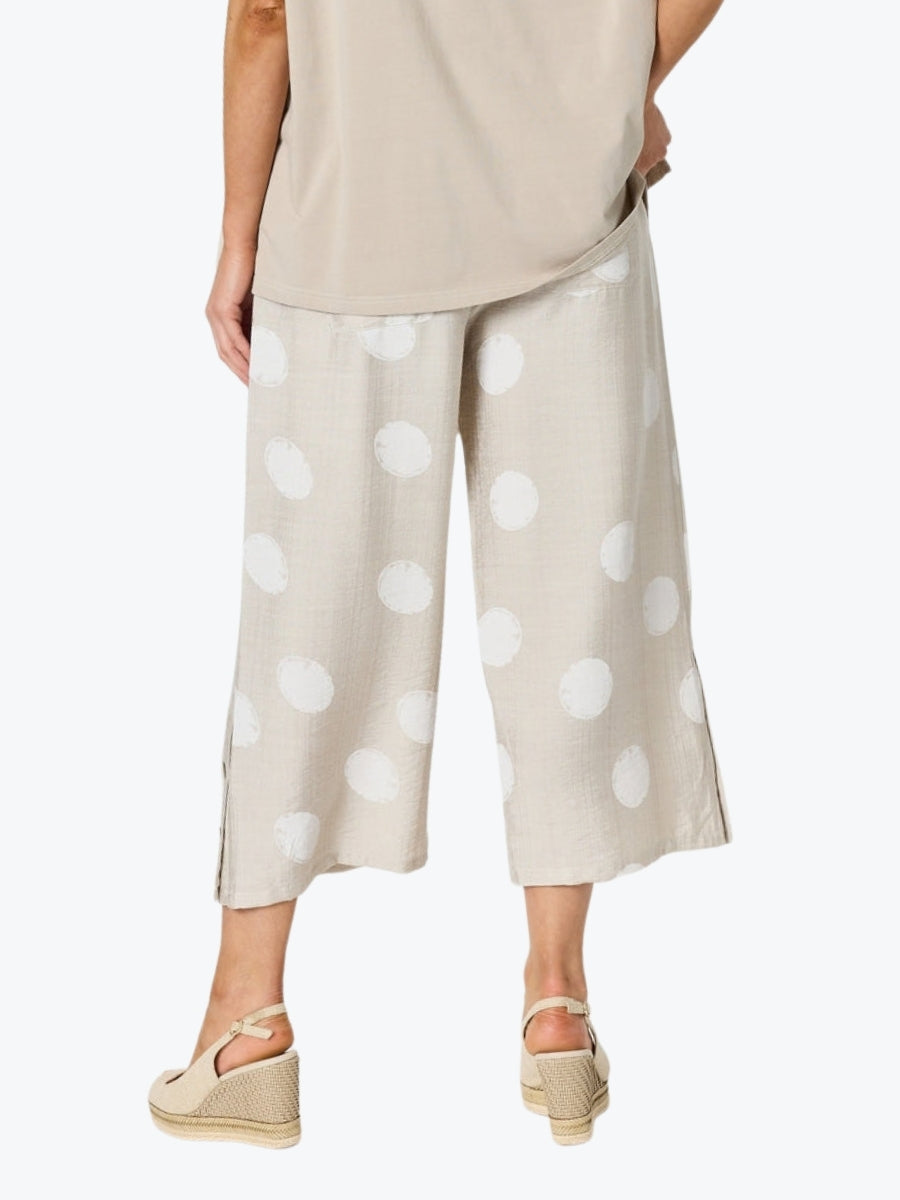 Clarity Riviera Spot Print Pant | Natural/White