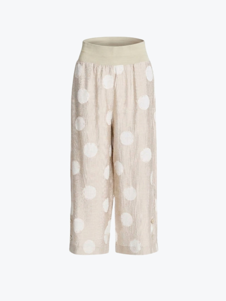 Clarity Riviera Spot Print Pant | Natural/White