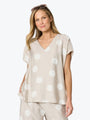 Clarity Riviera Spot Print Top | Natural/White