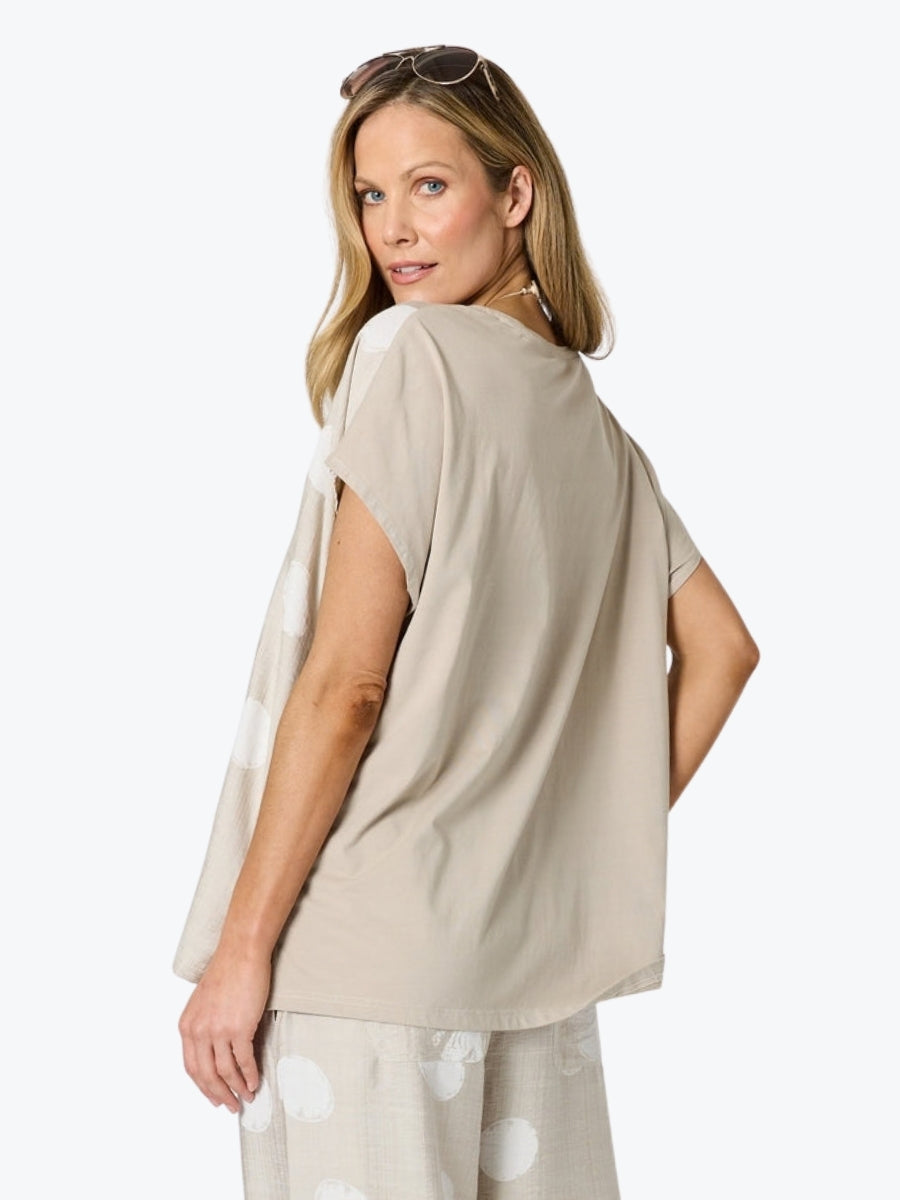 Clarity Riviera Spot Print Top | Natural/White