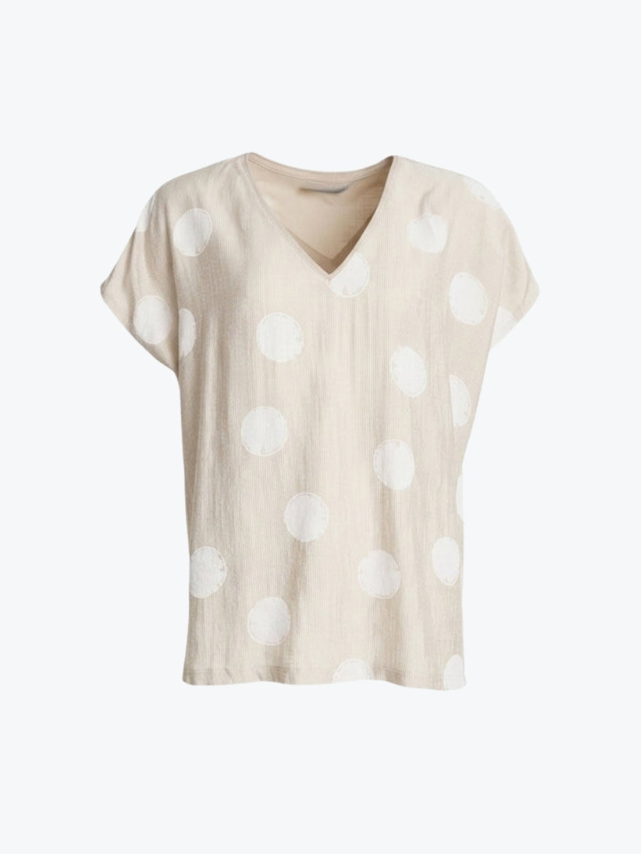 Clarity Riviera Spot Print Top | Natural/White