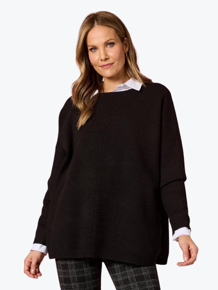 Clarity Rochelle Side Button Knit | Black