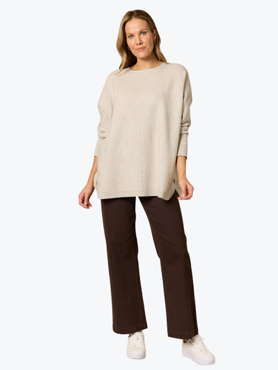 Clarity Rochelle Side Button Knit | Natural