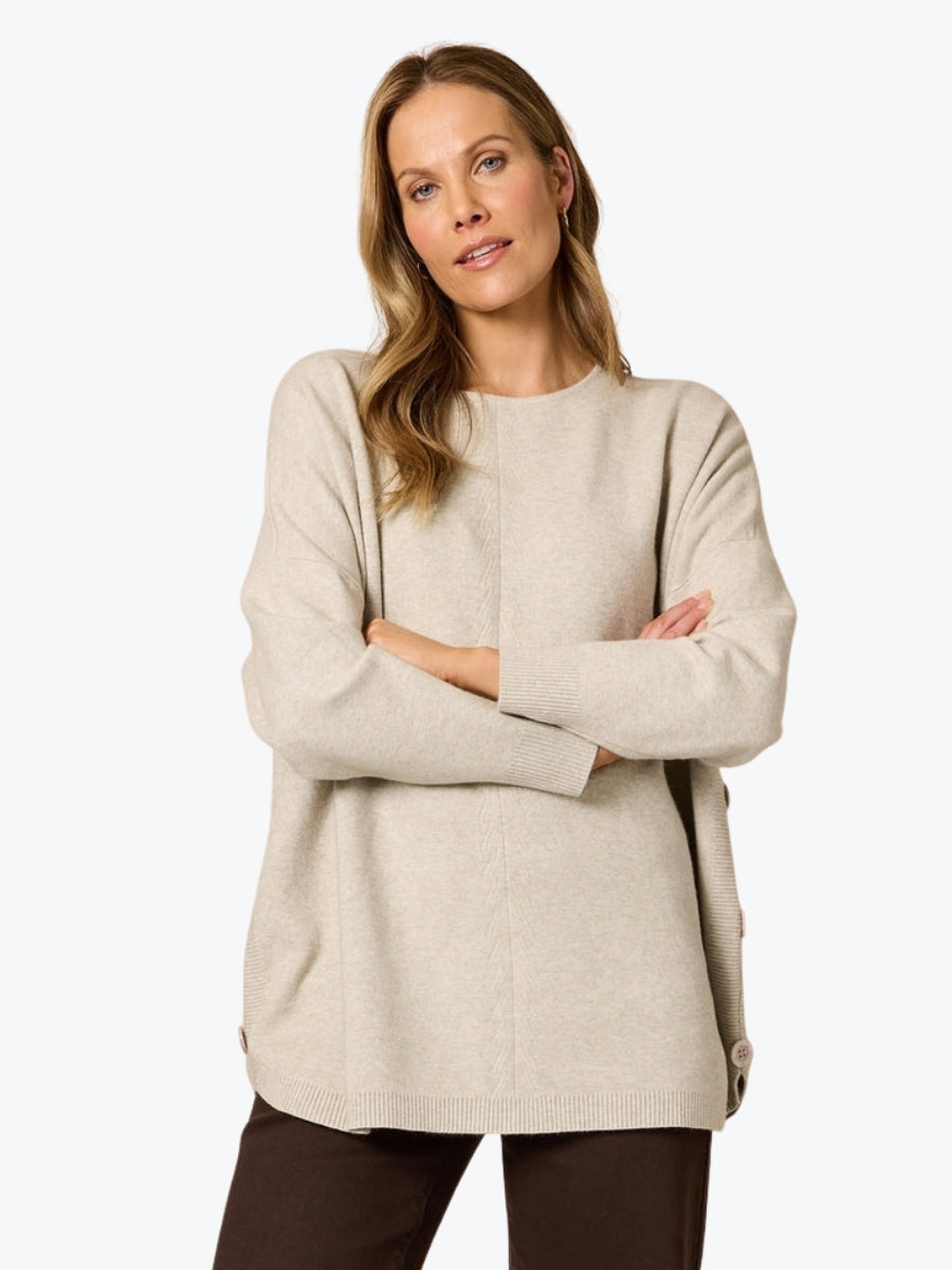 Clarity Rochelle Side Button Knit | Natural