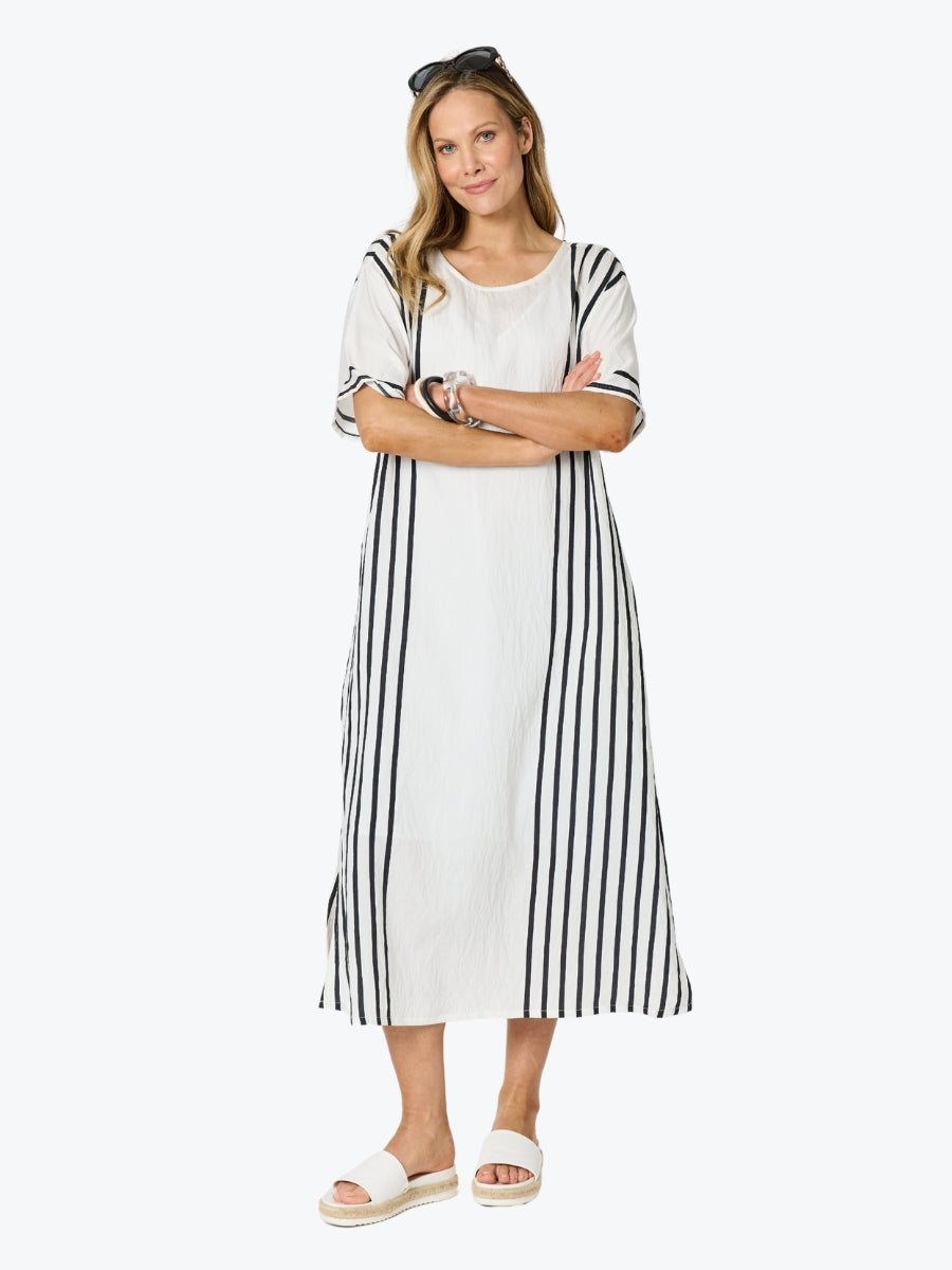Clarity Sevilla Stripe Dress | White/Black