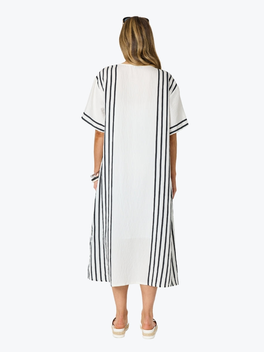 Clarity Sevilla Stripe Dress | White/Black