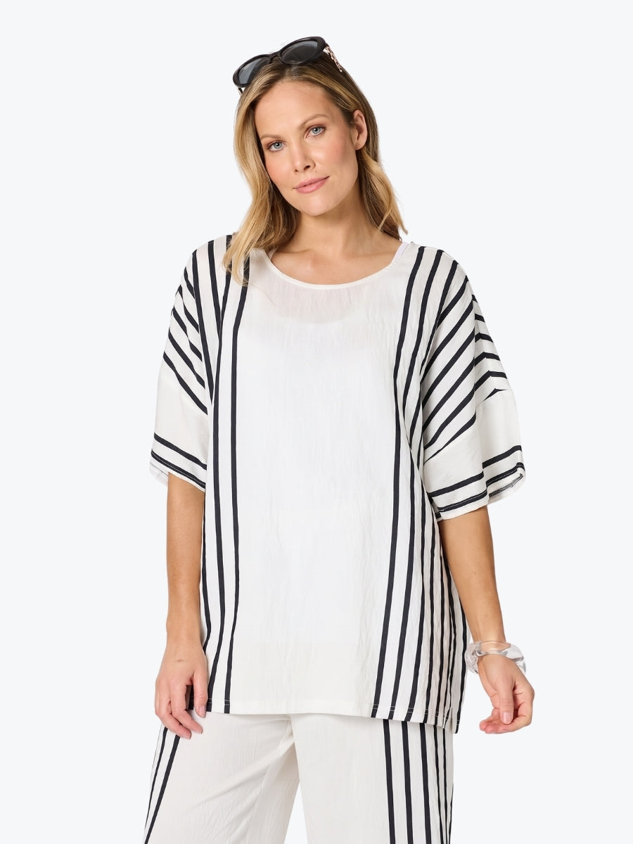 Clarity Sevilla Stripe Top | White/Black