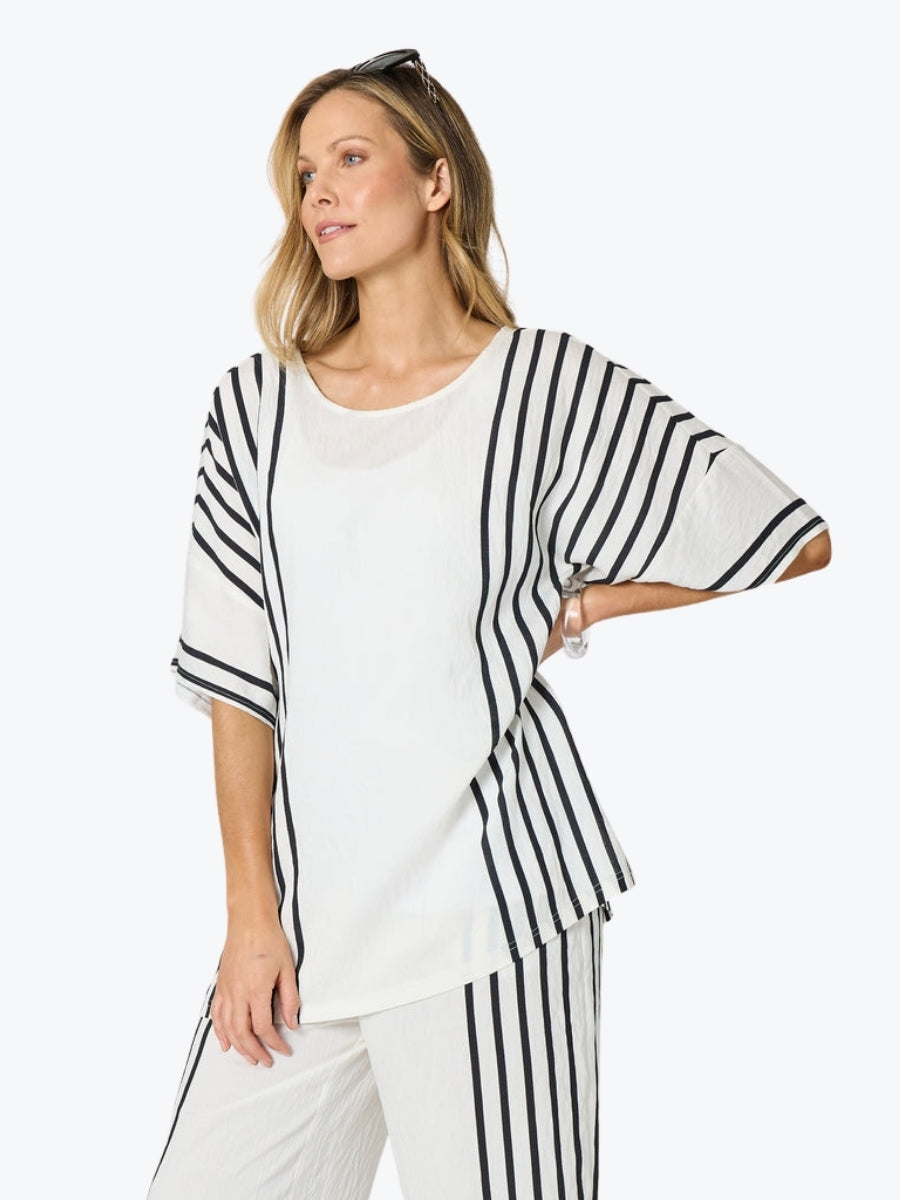 Clarity Sevilla Stripe Top | White/Black