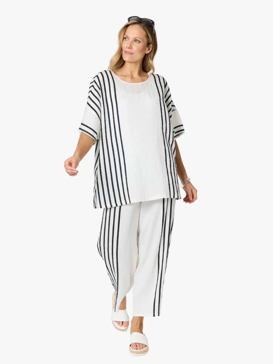 Clarity Sevilla Stripe Top | White/Black