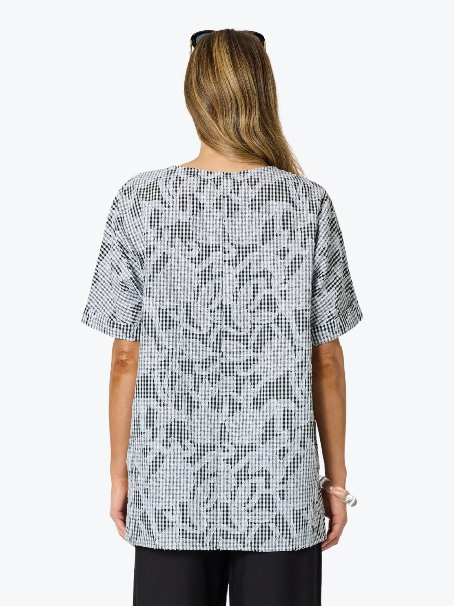 Clarity Tapestry Print Top | Black/White
