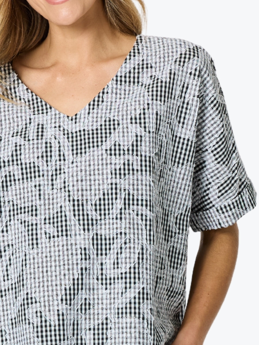 Clarity Tapestry Print Top | Black/White