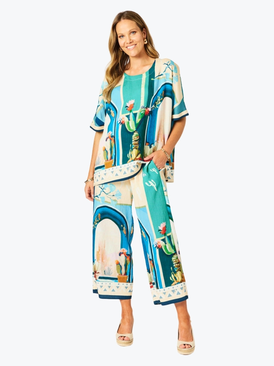 Clarity Tulum Shell Top in Blue/Multi