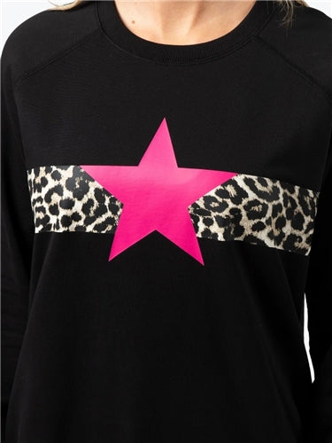 Stella + Gemma Classic Sweater Neon Pink Star