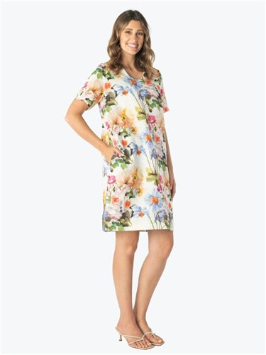 Maglia Floral Linen Dress S443.372