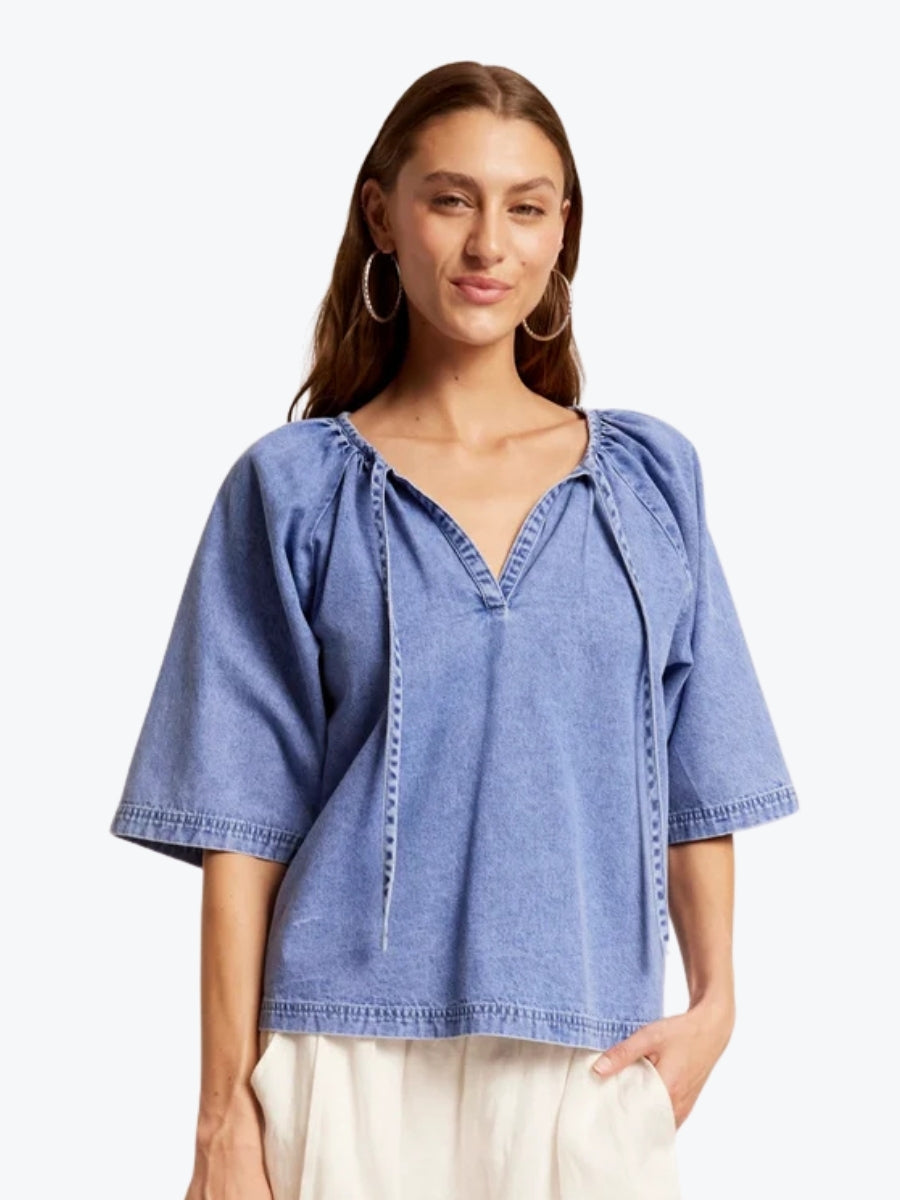 Eb + Ive Dusk Denim Top | Denim
