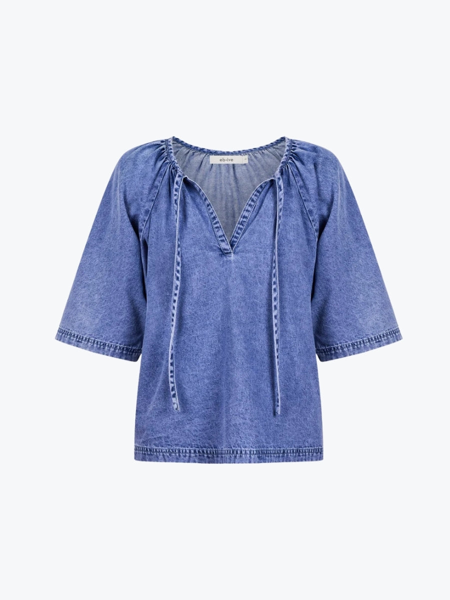 Eb + Ive Dusk Denim Top | Denim