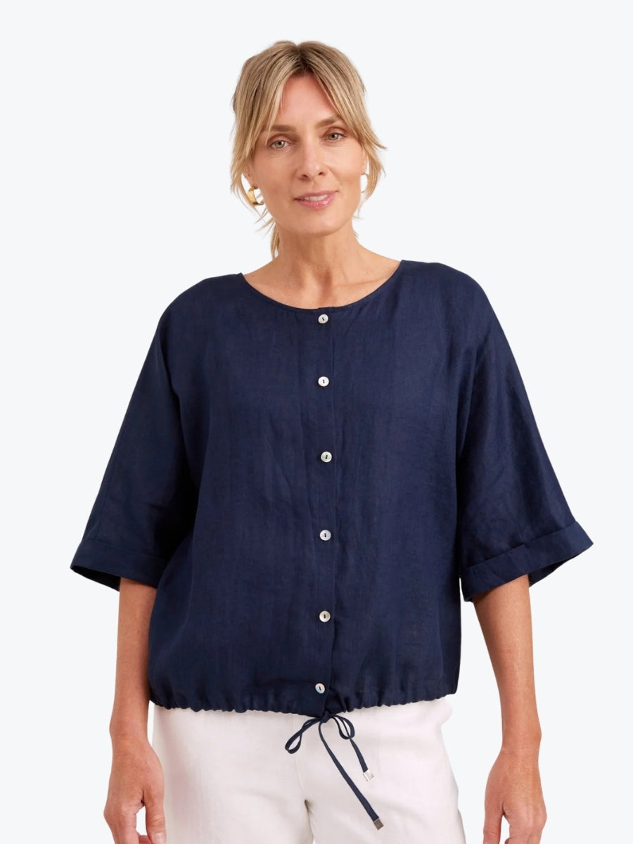 Eb + Ive Studio Button Top/Jacket | Navy