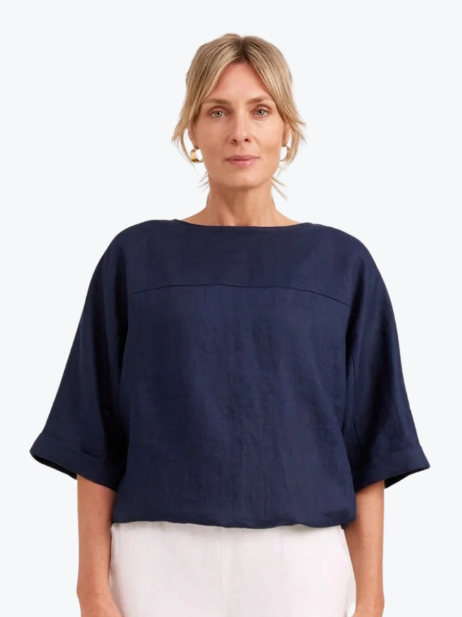 Eb + Ive Studio Button Top/Jacket | Navy