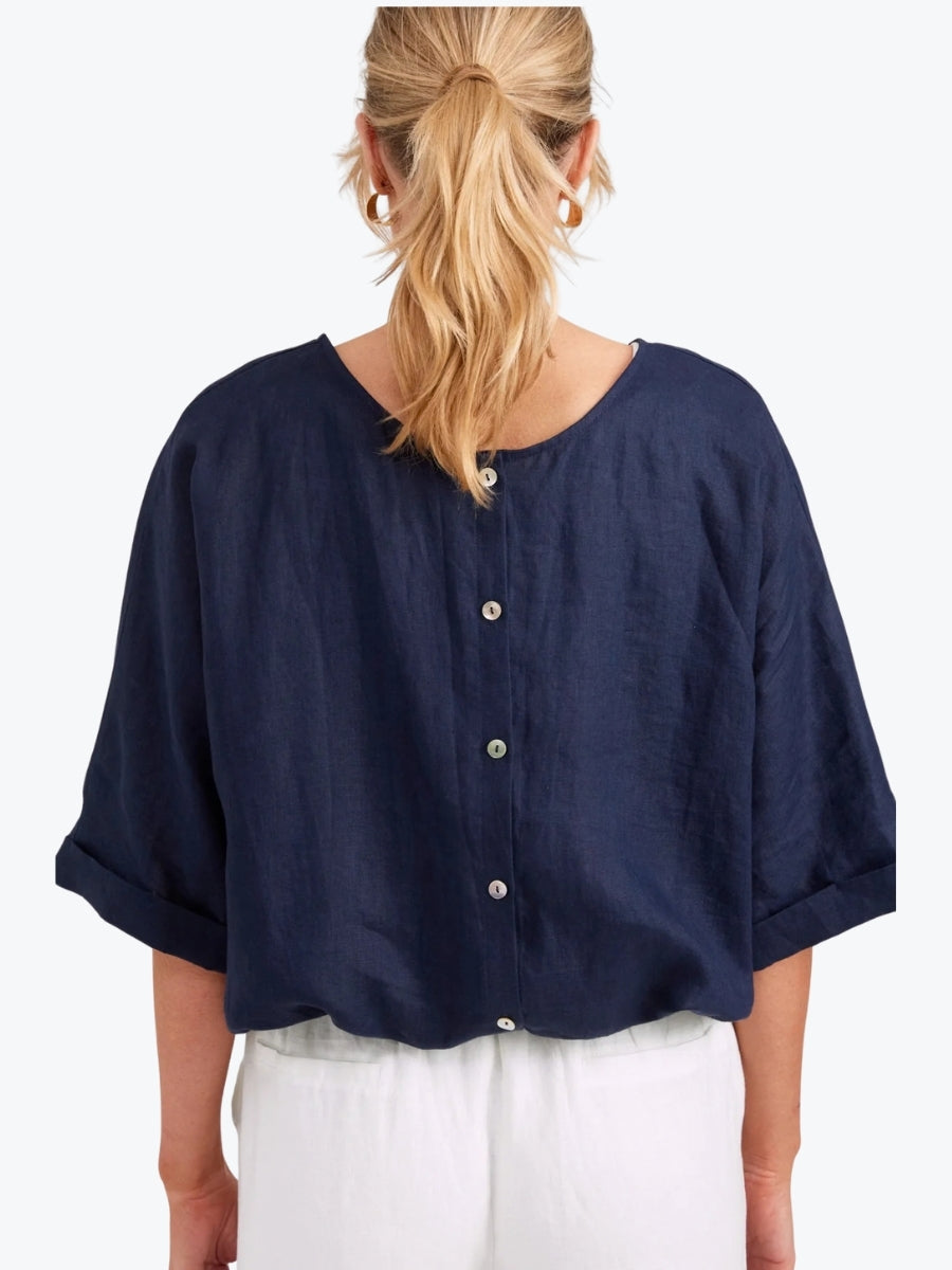 Eb + Ive Studio Button Top/Jacket | Navy