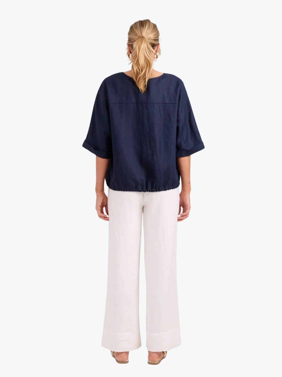 Eb + Ive Studio Button Top/Jacket | Navy