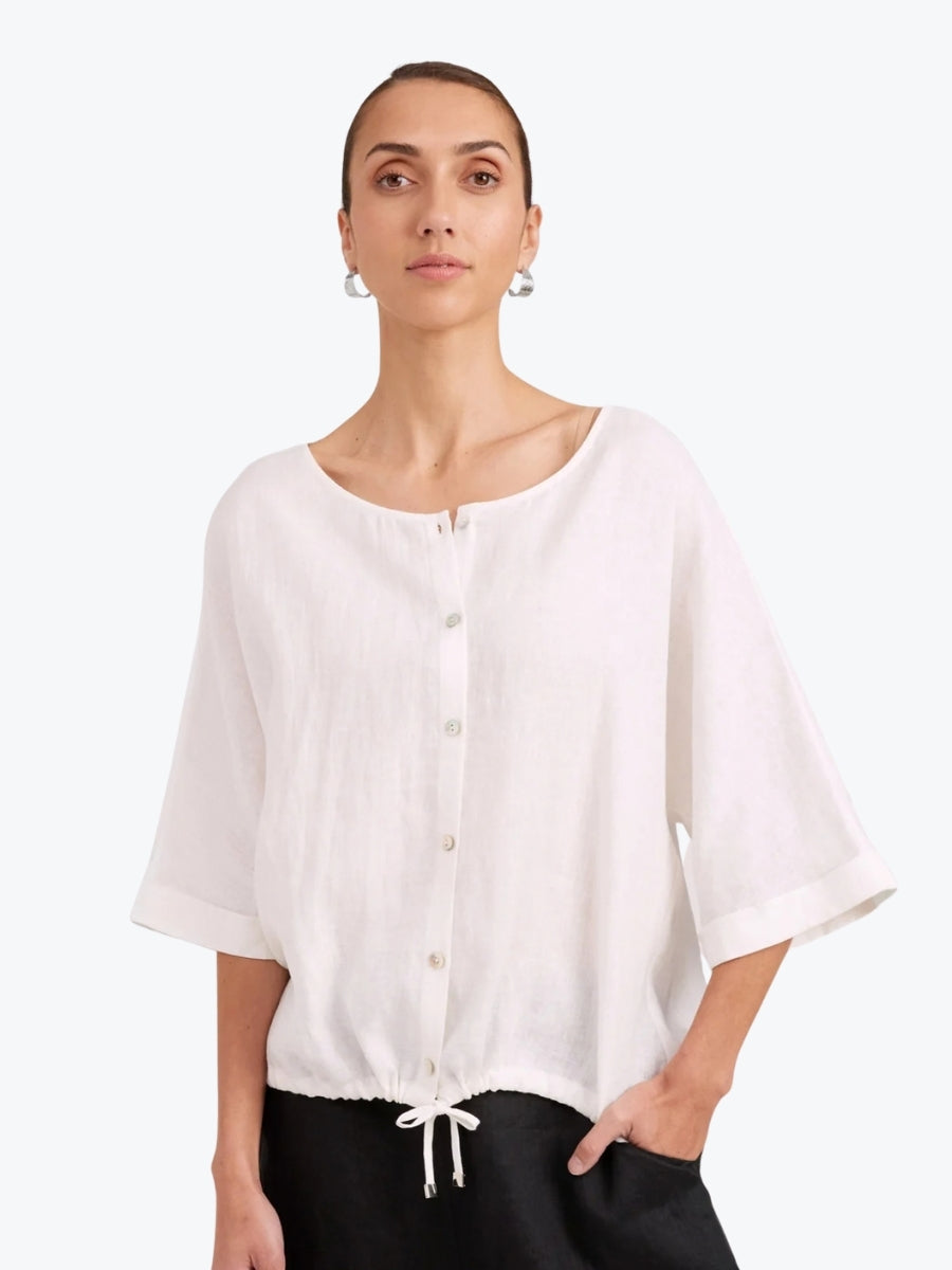 Eb + Ive Studio Button Top/Jacket | White