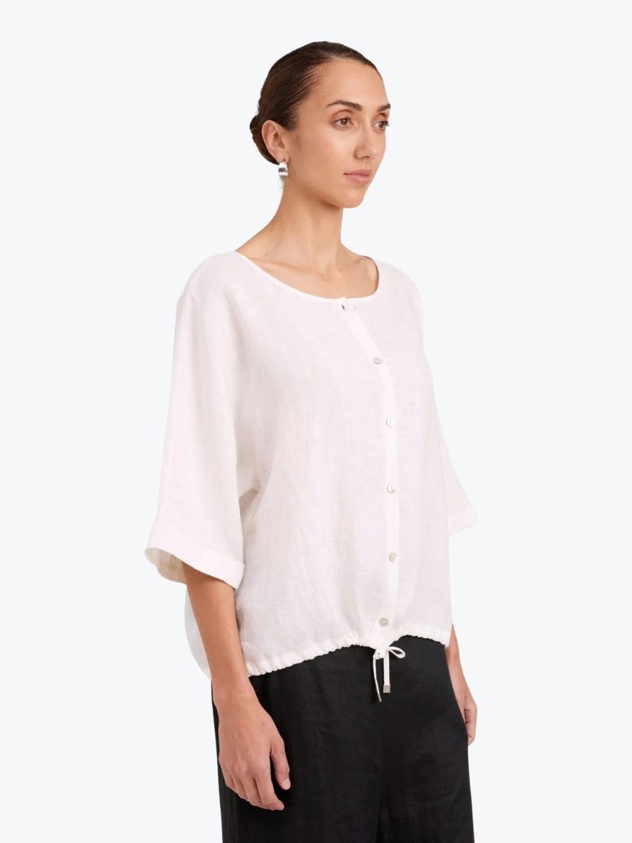 Eb + Ive Studio Button Top/Jacket | White