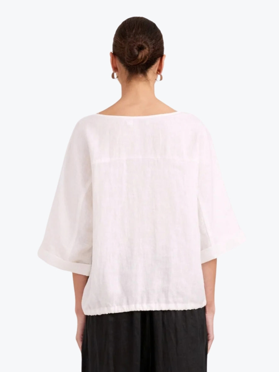 Eb + Ive Studio Button Top/Jacket | White