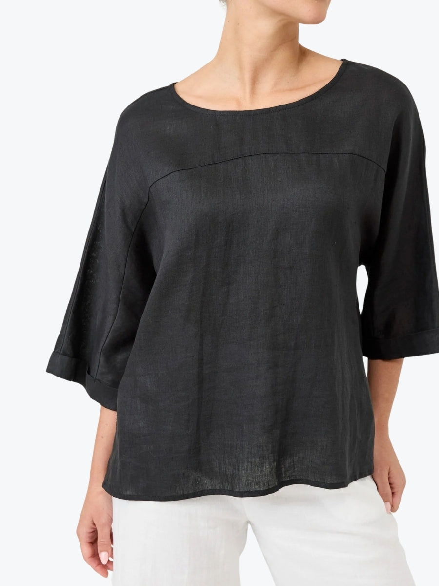 Eb + Ive Studio Relaxed Top | Ebony