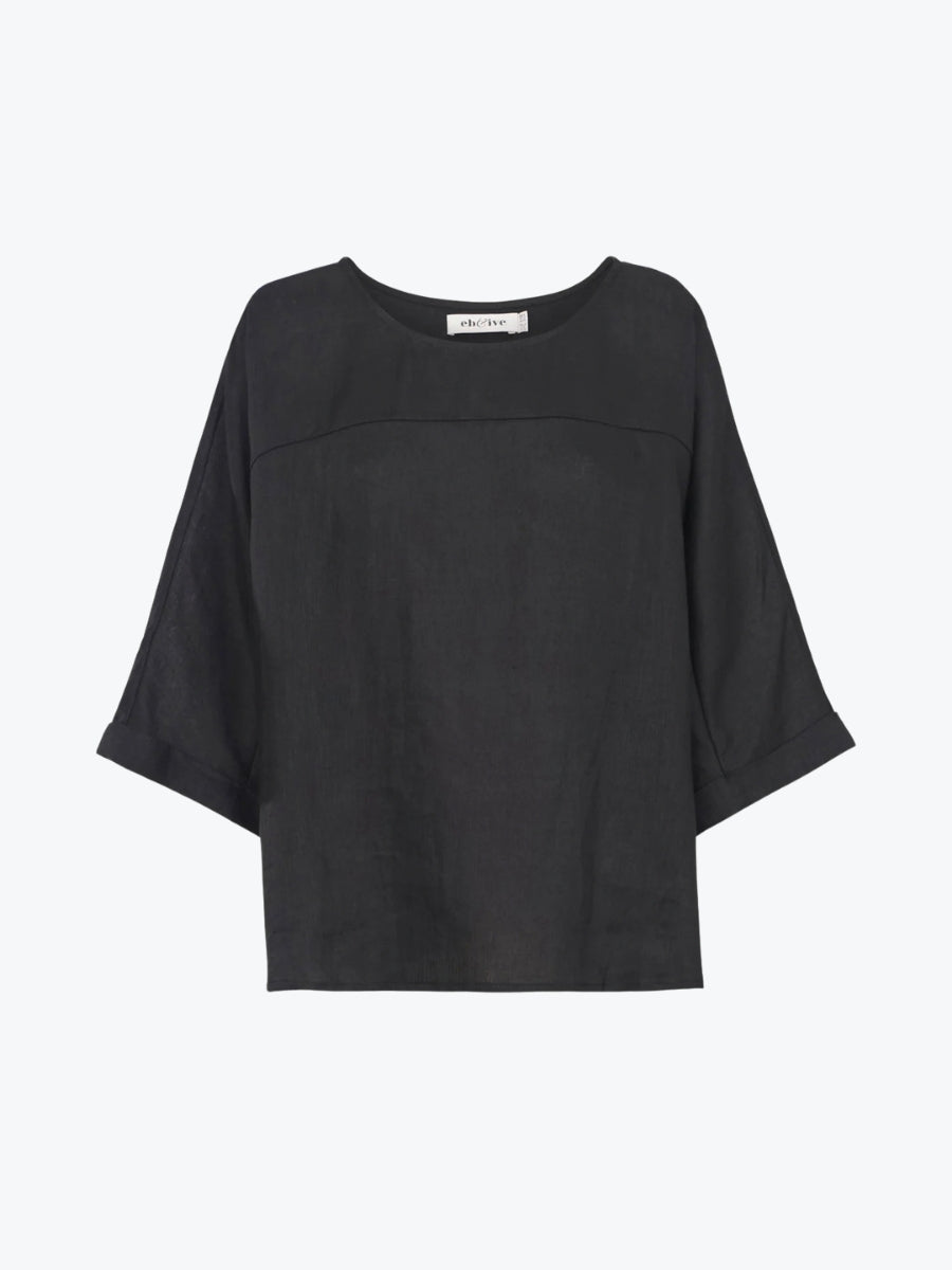 Eb + Ive Studio Relaxed Top | Ebony