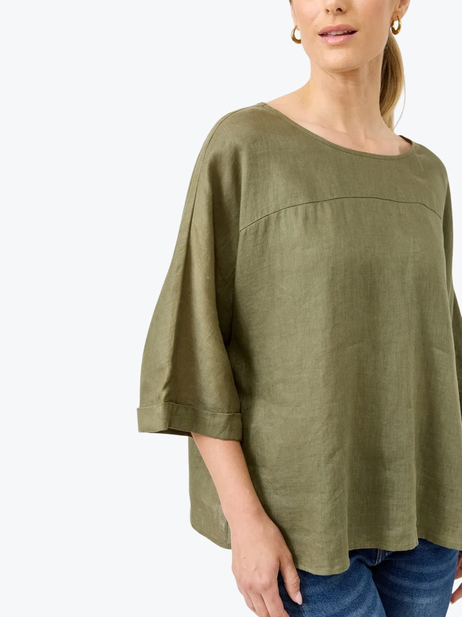 Eb + Ive Studio Relaxed Top | Khaki