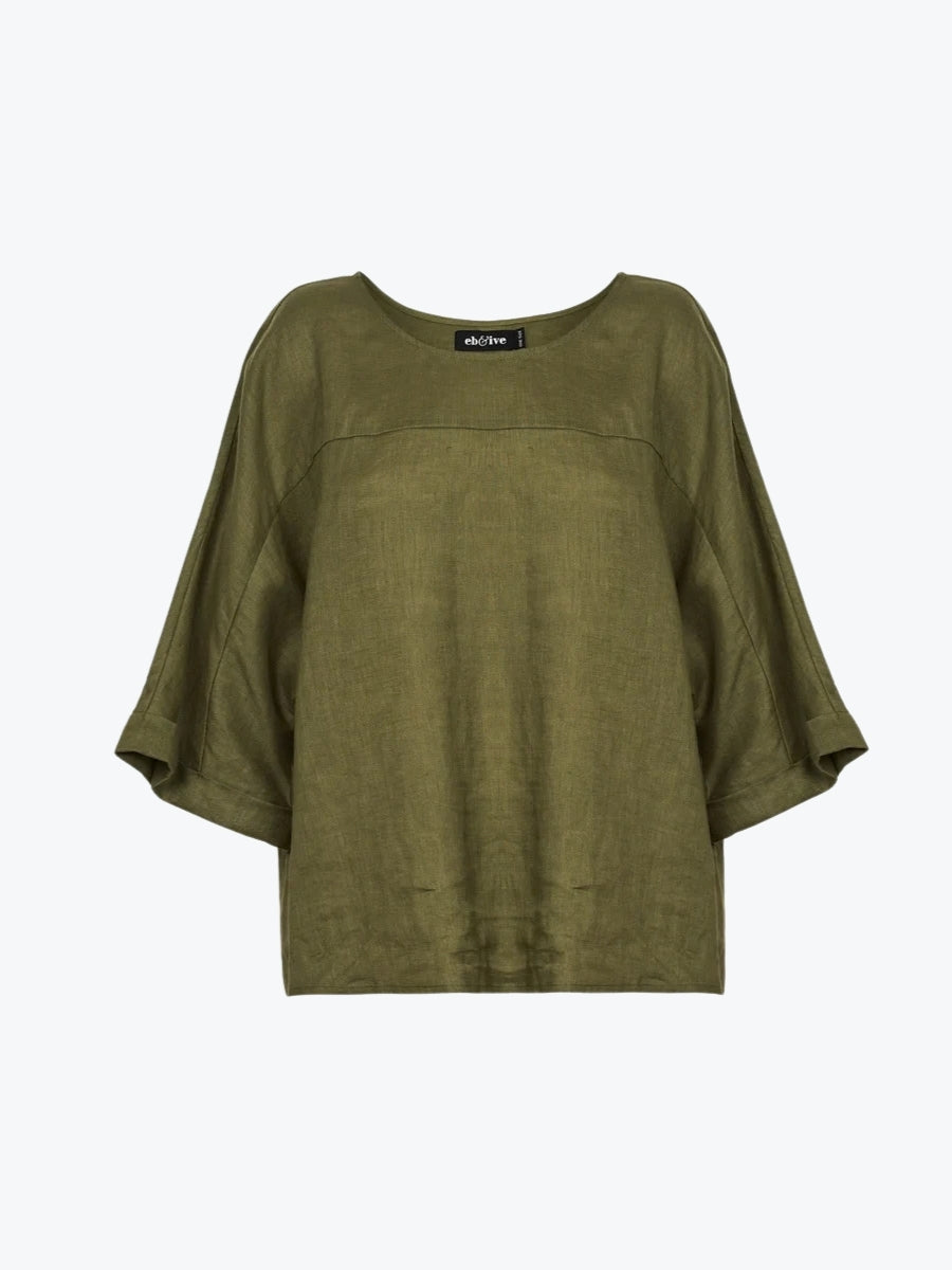 Eb + Ive Studio Relaxed Top | Khaki