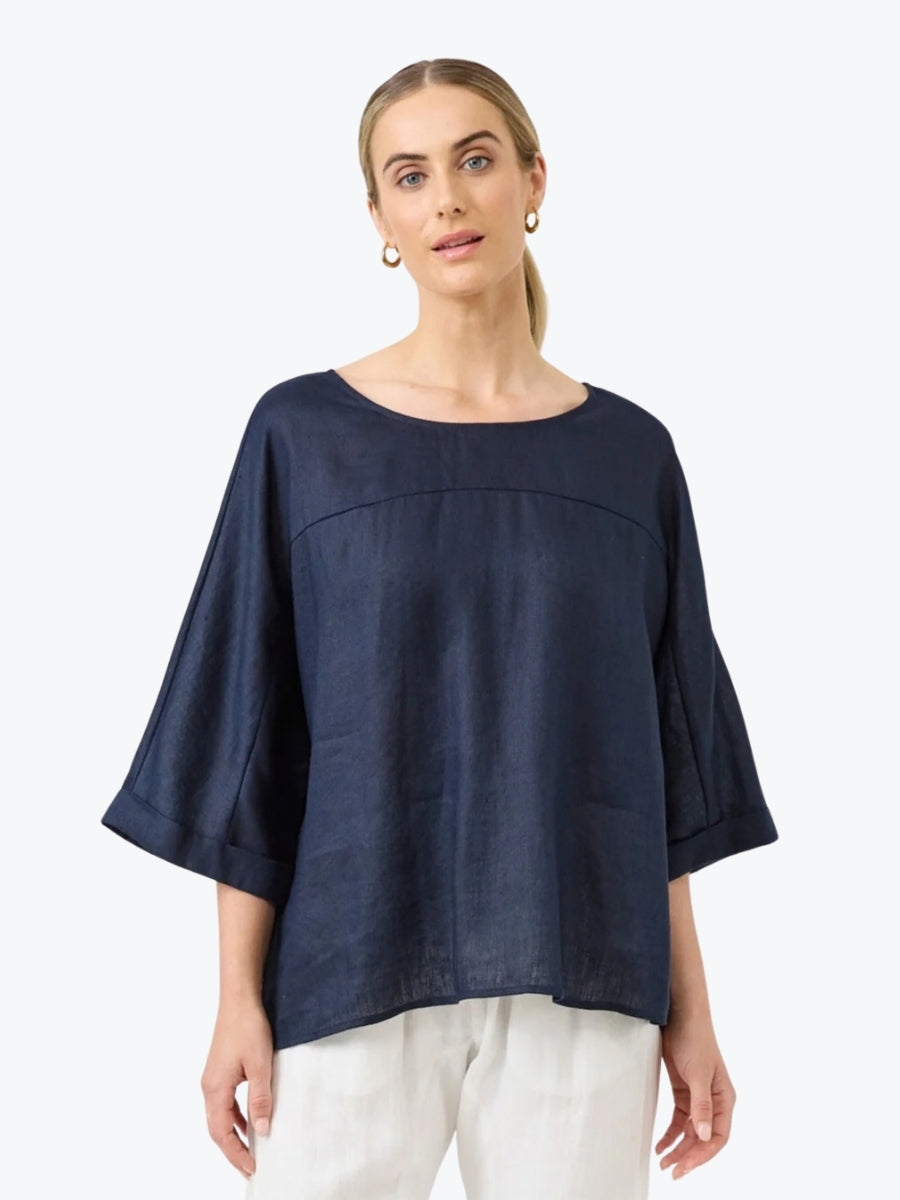 Eb + Ive Studio Relaxed Top | Navy