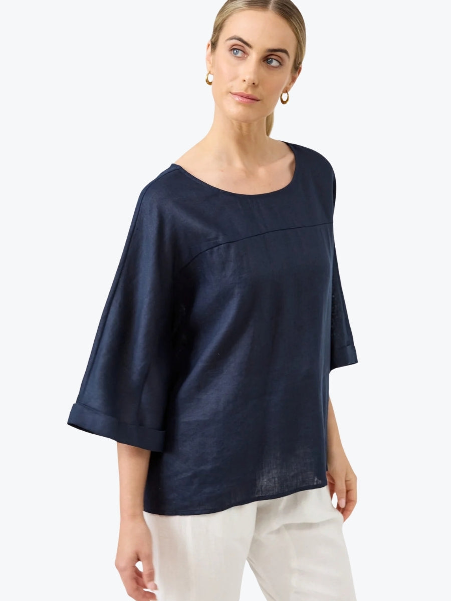 Eb + Ive Studio Relaxed Top | Navy
