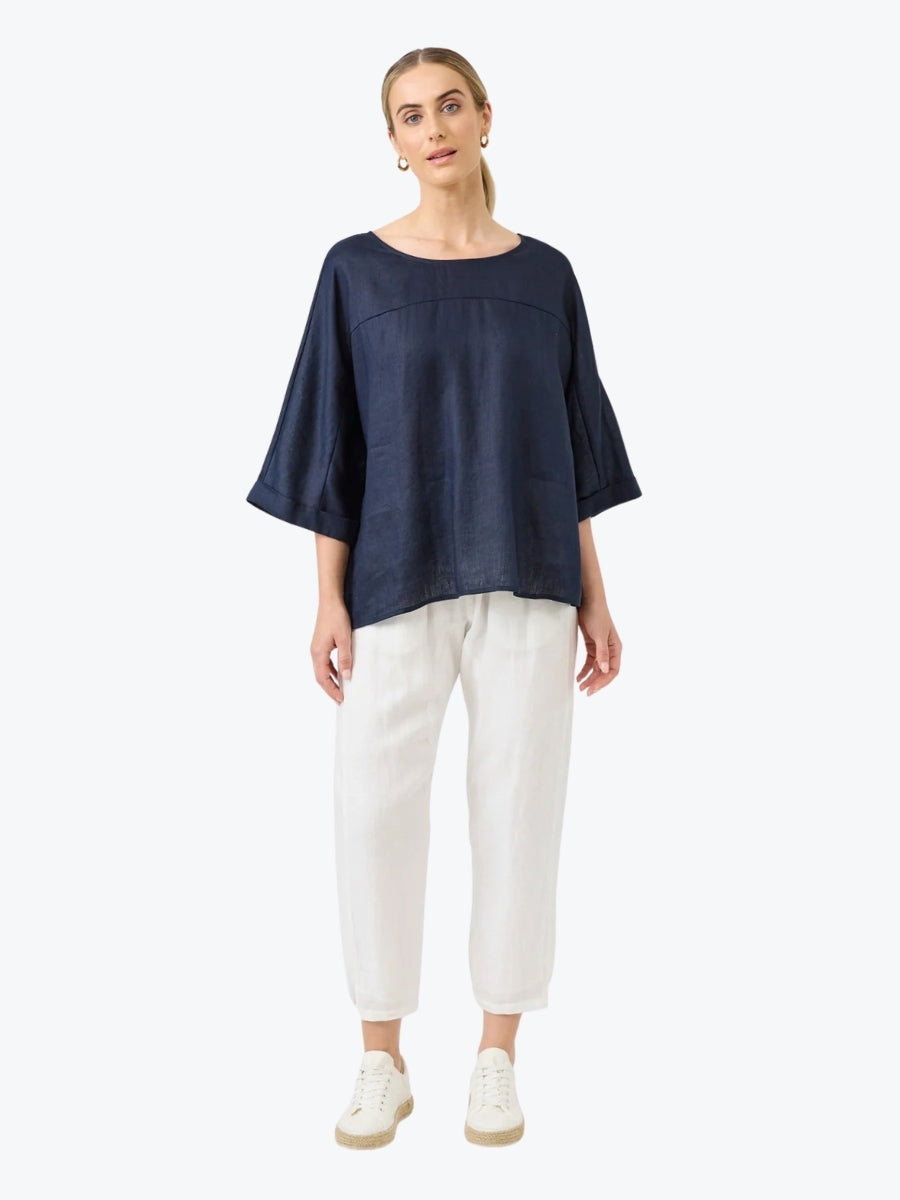 Eb + Ive Studio Relaxed Top | Navy
