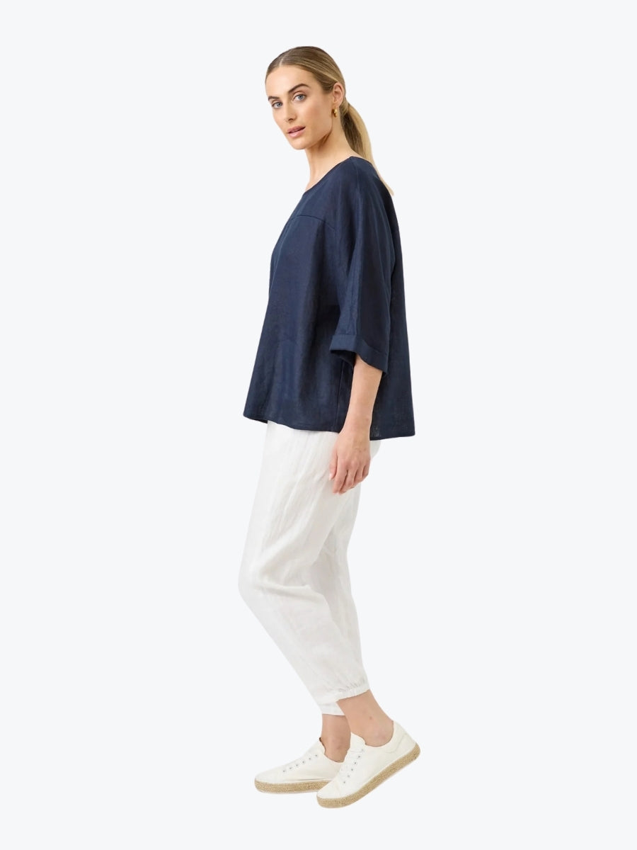 Eb + Ive Studio Relaxed Top | Navy