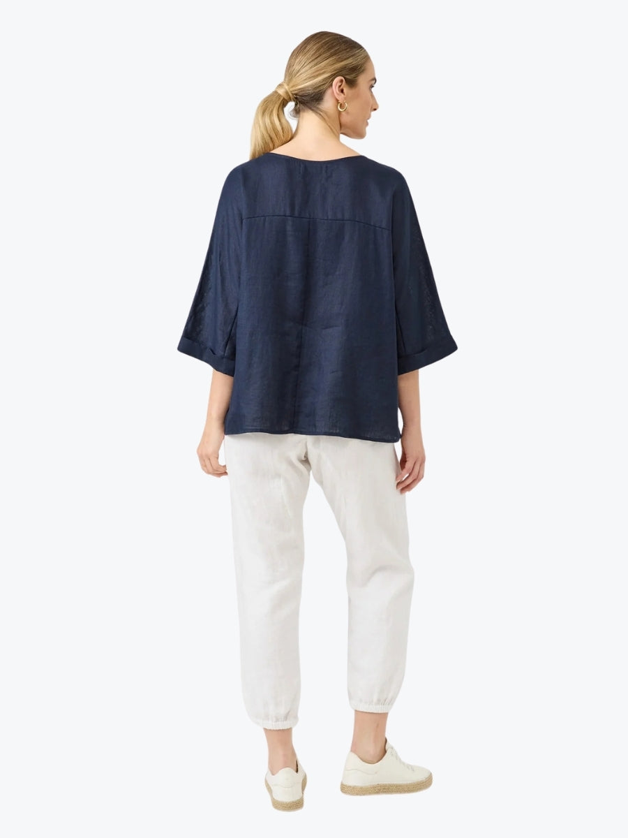 Eb + Ive Studio Relaxed Top | Navy