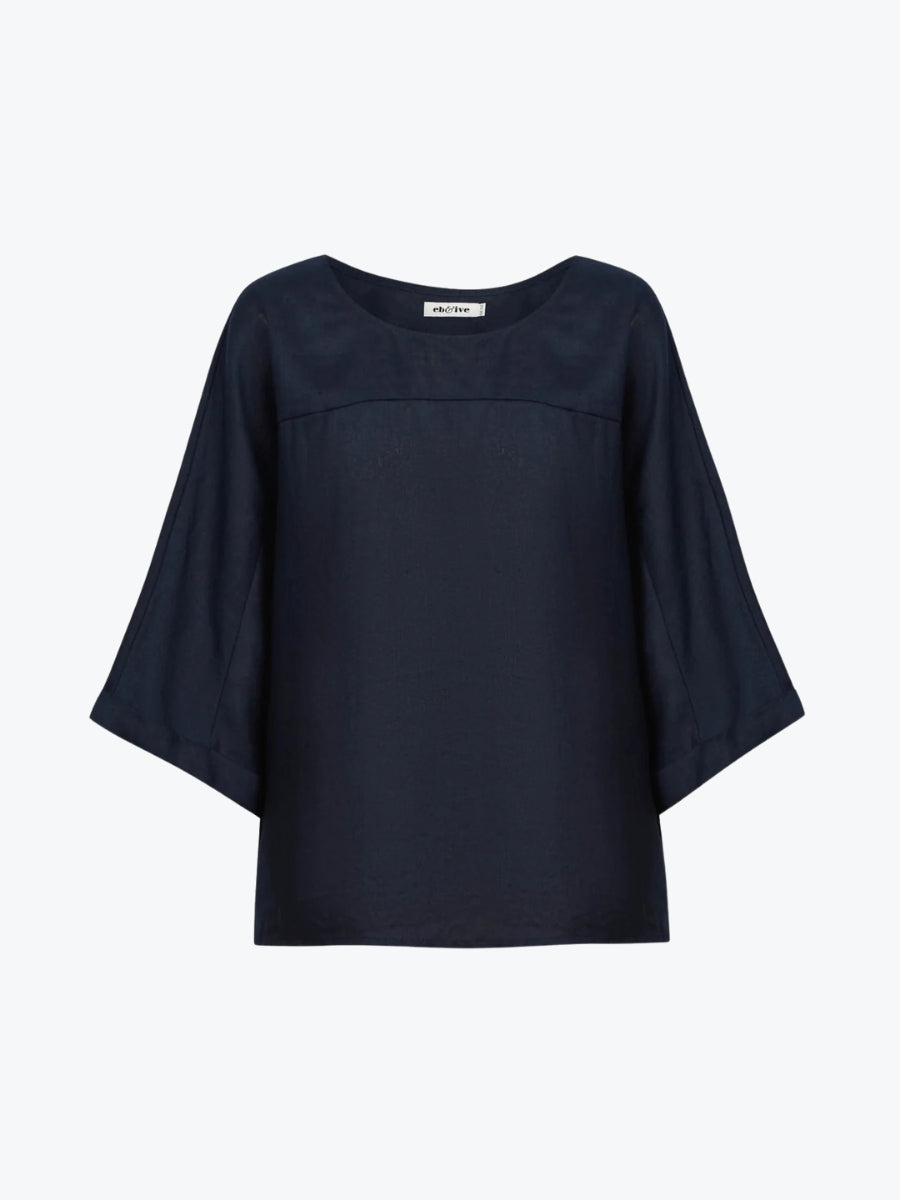 Eb + Ive Studio Relaxed Top | Navy