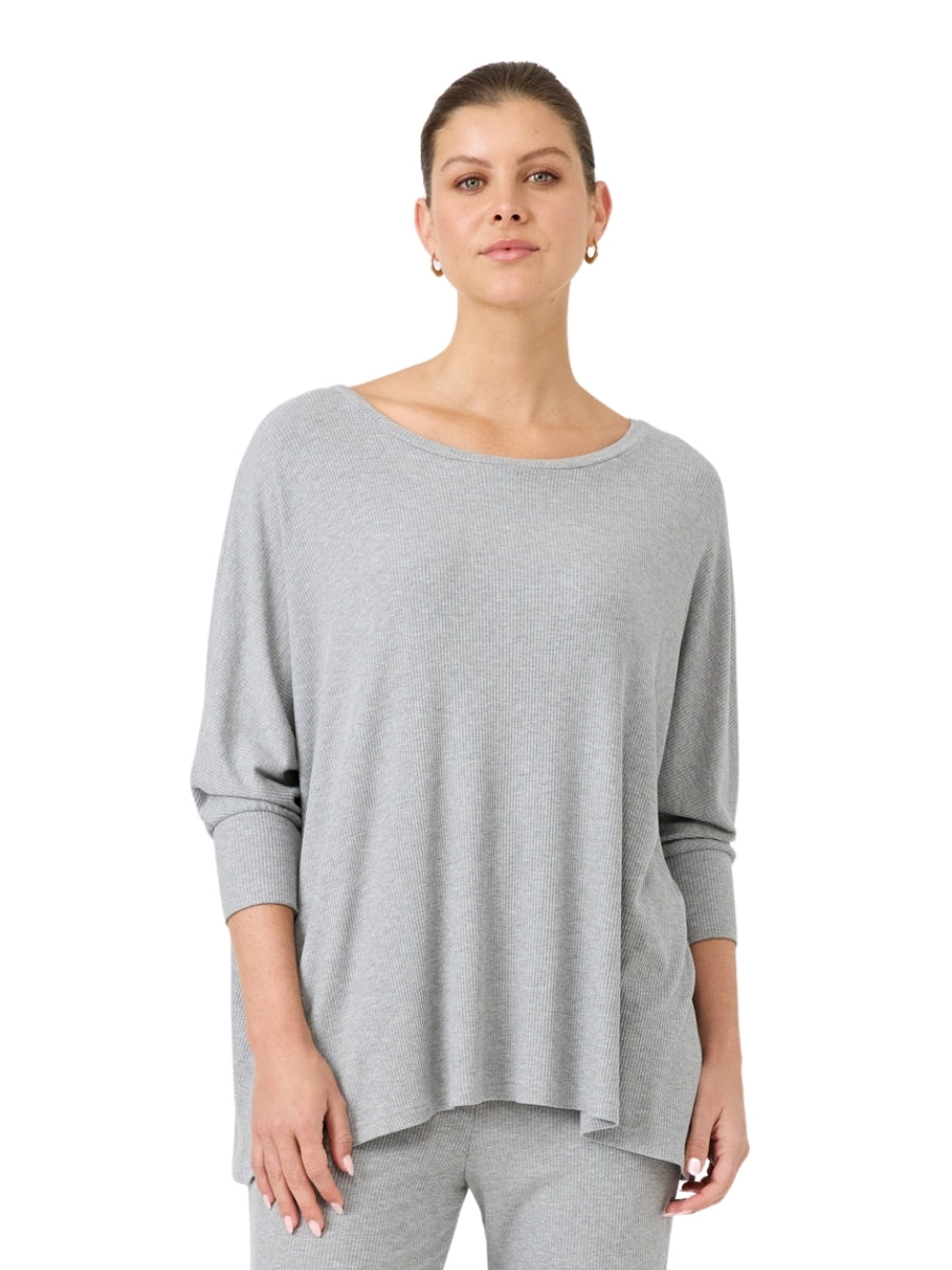 Eb&Ive Studio Jersey Top in Gray