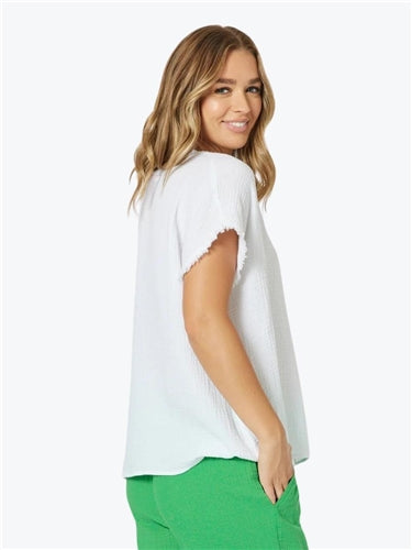 Threadz Byron Cotton V Neck Top 45970